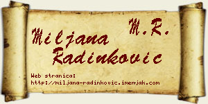 Miljana Radinković vizit kartica